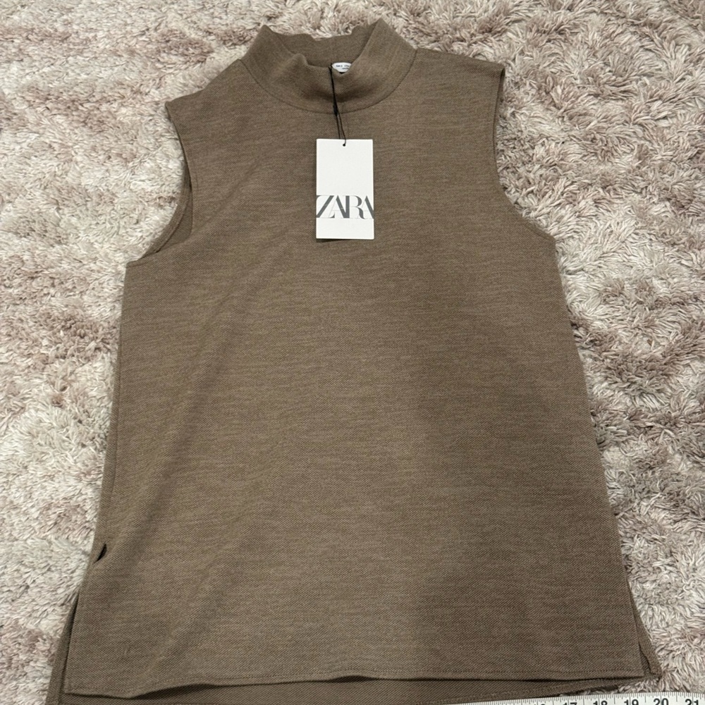 Zara Women's Tan Sleeveless Top